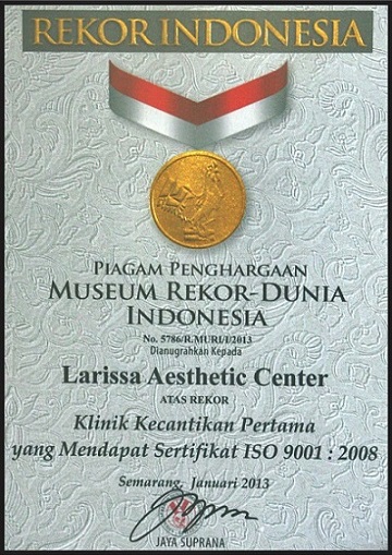 Klinik Kecantikan Pertama Yang mendapatkan Sertifikat ISO 9001:2008